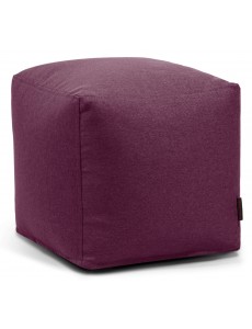 Pouf cube tissu violet